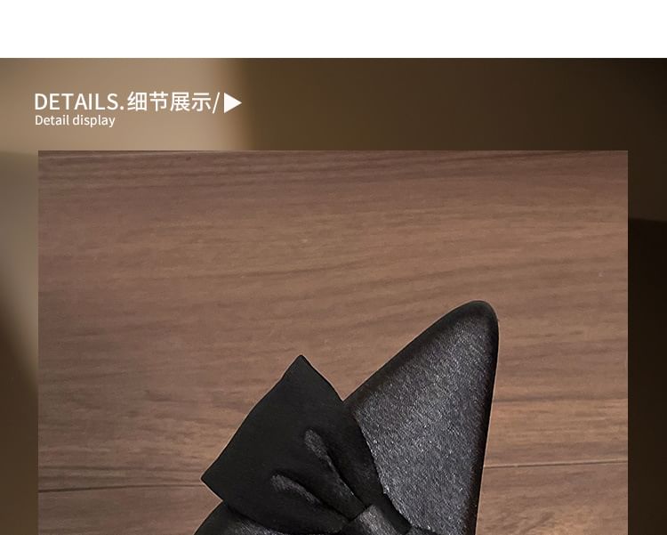 Slingback Toe High Bow Sandals Satin Pointed Heel