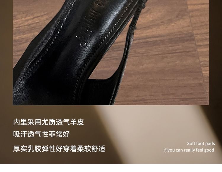 Slingback Toe High Bow Sandals Satin Pointed Heel