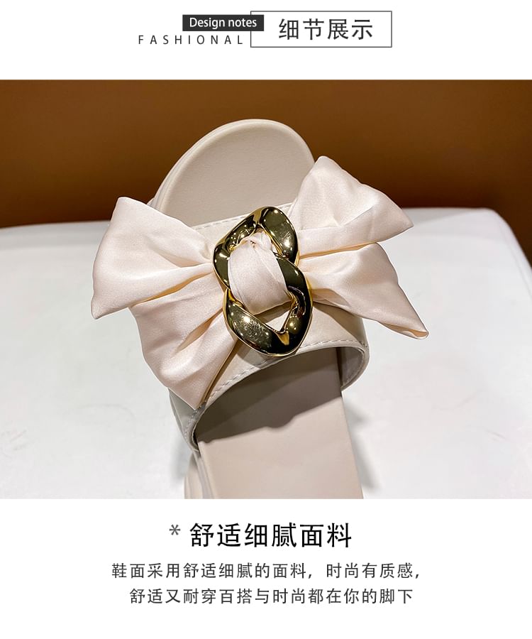 Platform Sandals Slide Bow