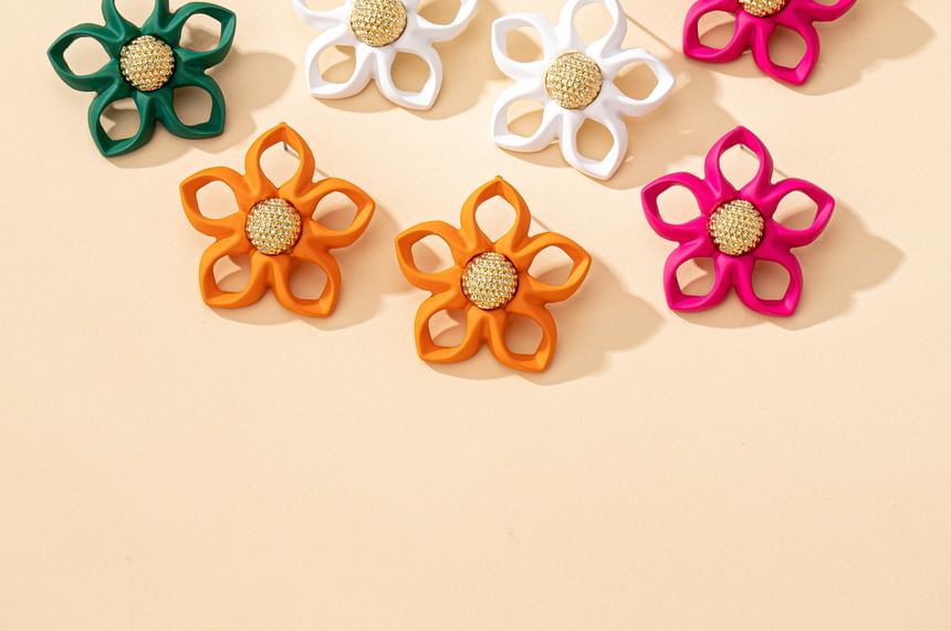 Floral Earring Stud Alloy