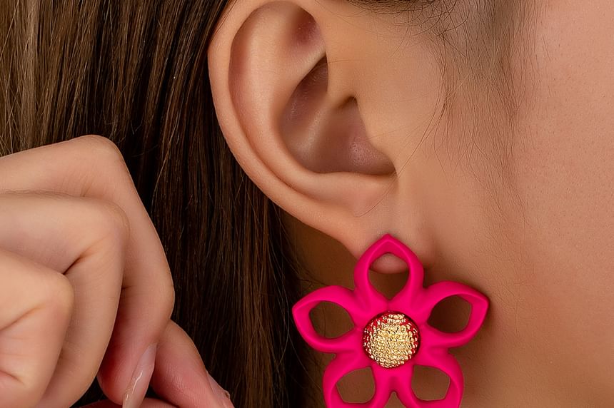 Floral Earring Stud Alloy