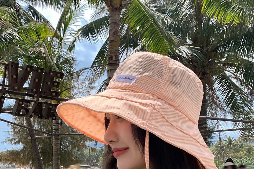 Bucket Hat Lettering Applique Plaid