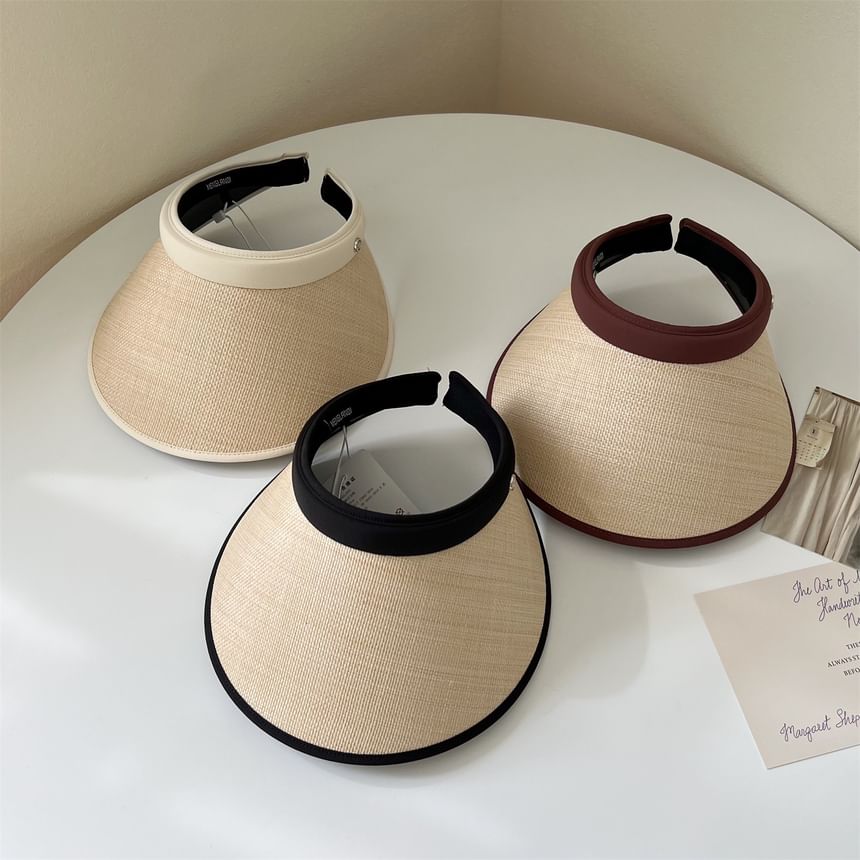 Piped Hat Sun Straw