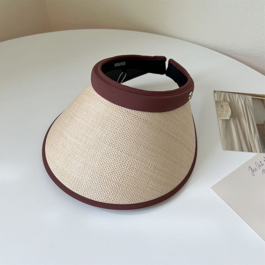 Piped Hat Sun Straw