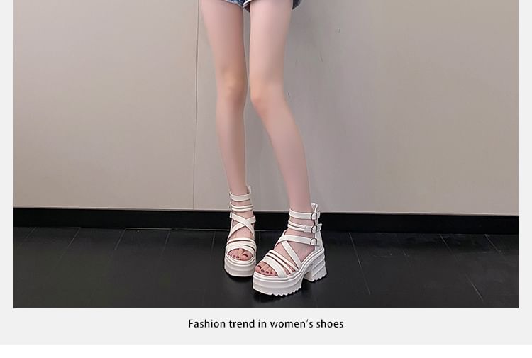 Heel Platform Sandals Strappy Chunky
