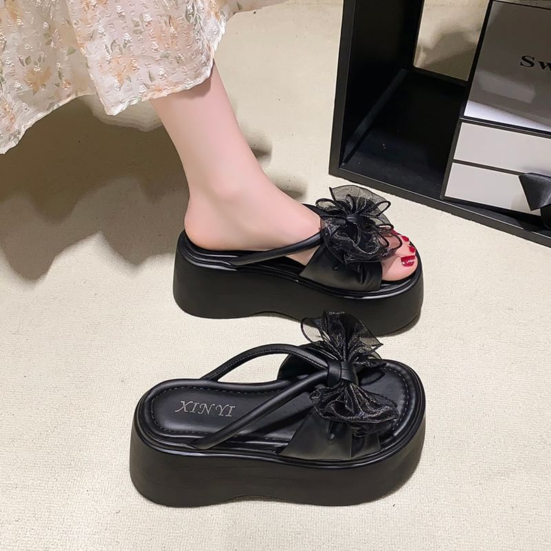 Slide Sandals Platform Flower