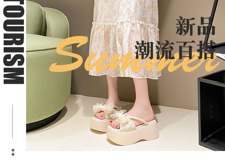 Slide Sandals Platform Flower