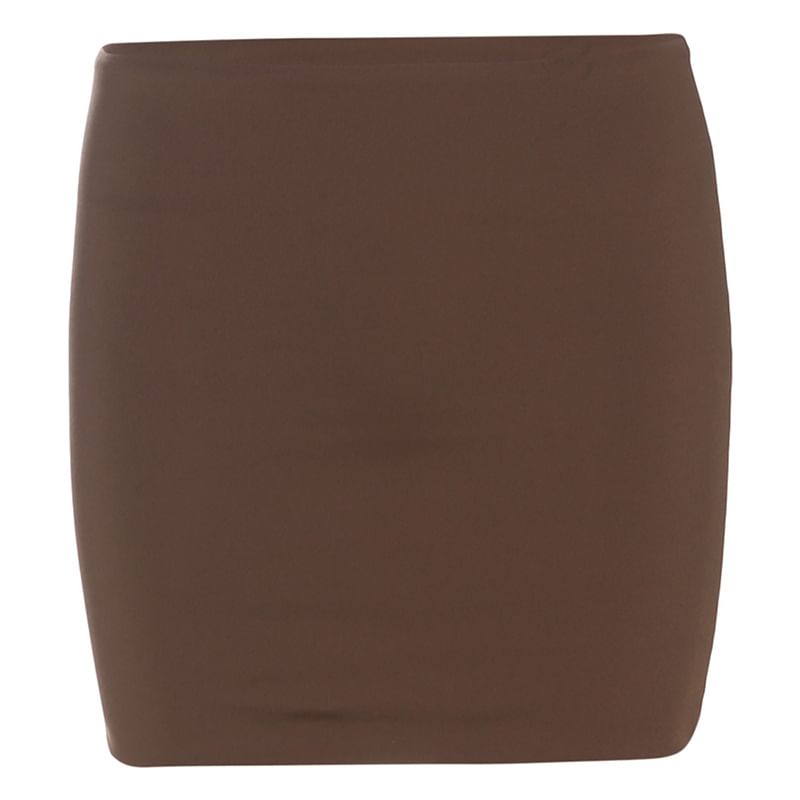 Polka-Dot Halter Top with Low-Rise Pencil Skirt