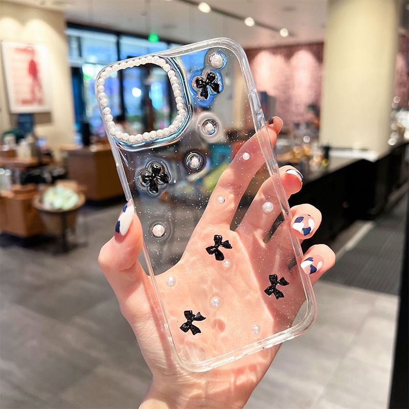 Pearl Faux Bow iPhone Case