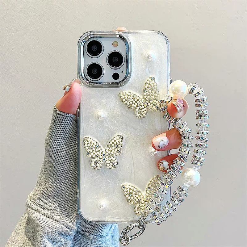 Butterfly iPhone Faux Pearl Case