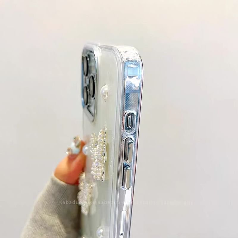 Butterfly iPhone Faux Pearl Case