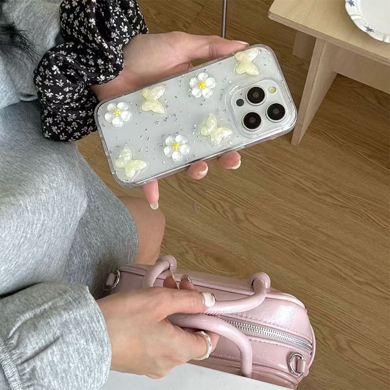 Glitter iPhone Floral Case