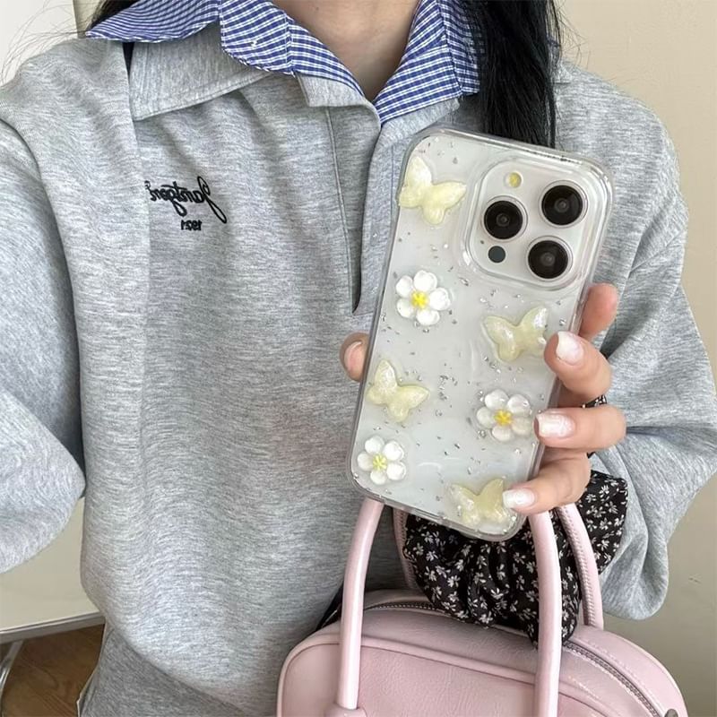 Glitter iPhone Floral Case