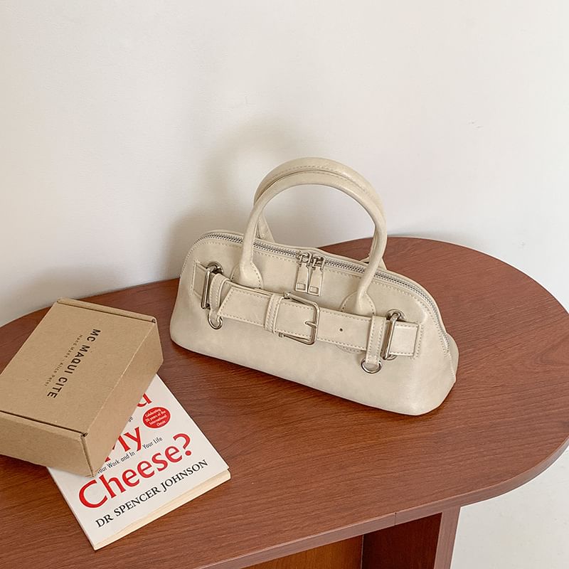 Leather Buckled Bag Faux Shoulder