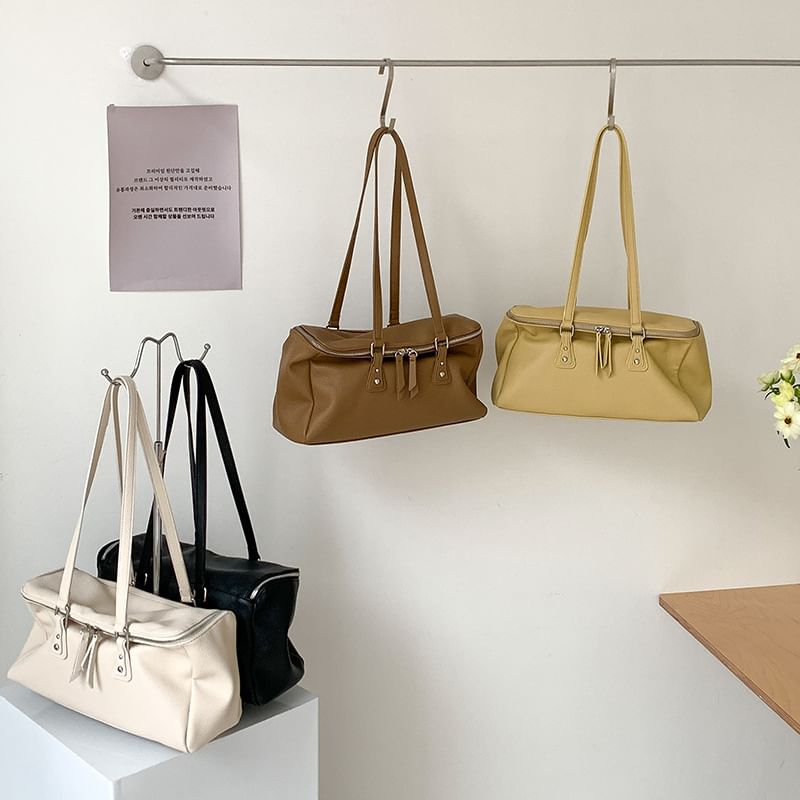 Plain Faux Leather Bag Shoulder