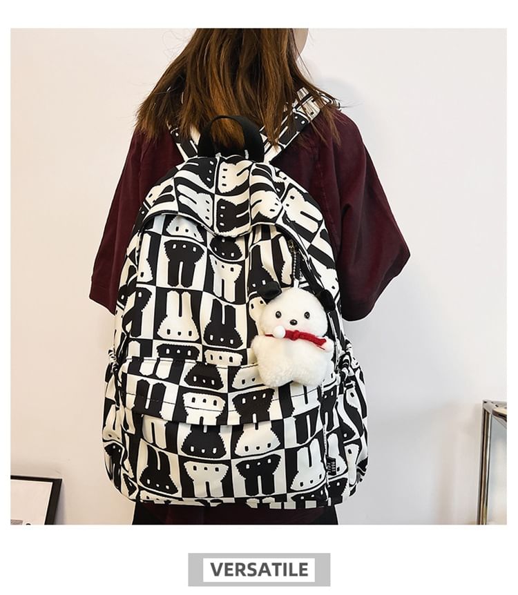 Backpack Rabbit Multi-Pocket Print