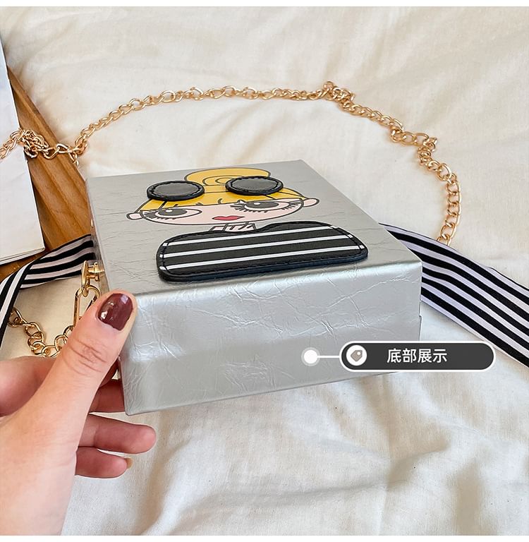 Cartoon Crossbody Bag Chain Print Strap