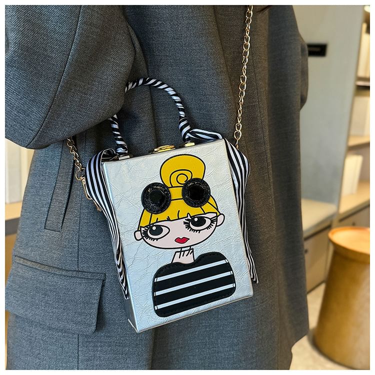 Cartoon Crossbody Bag Chain Print Strap