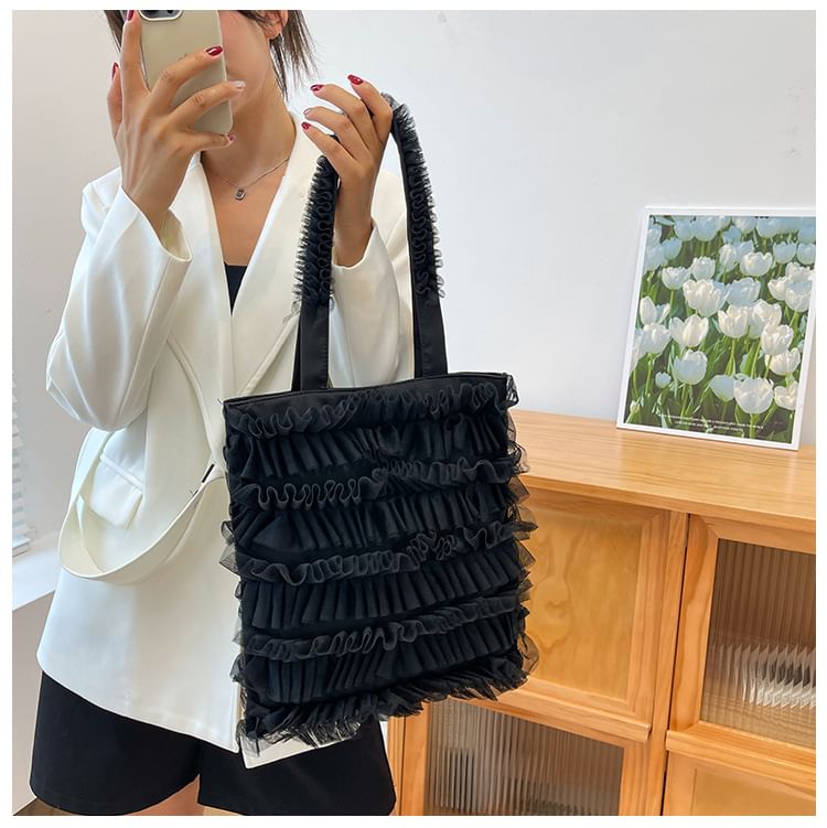 Plain Shopper Ruffle Bag