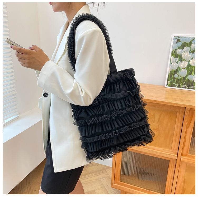 Plain Shopper Ruffle Bag