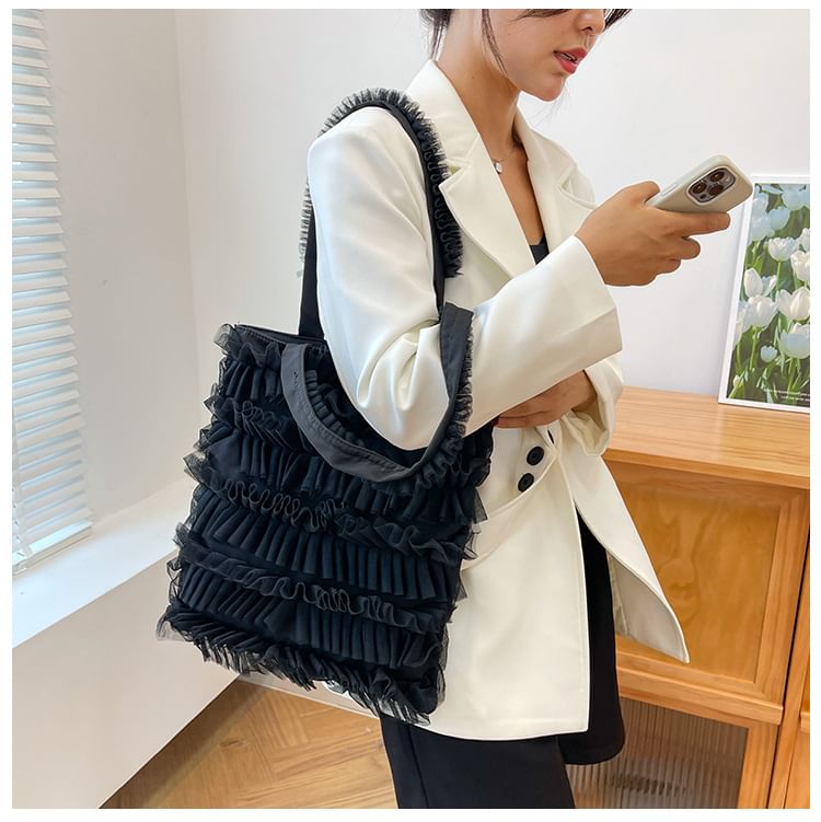 Plain Shopper Ruffle Bag