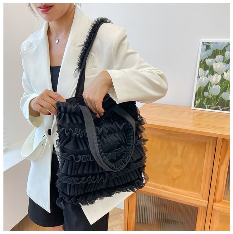 Plain Shopper Ruffle Bag