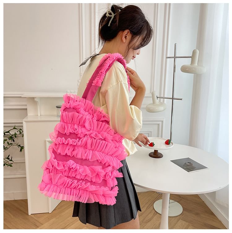 Plain Shopper Ruffle Bag