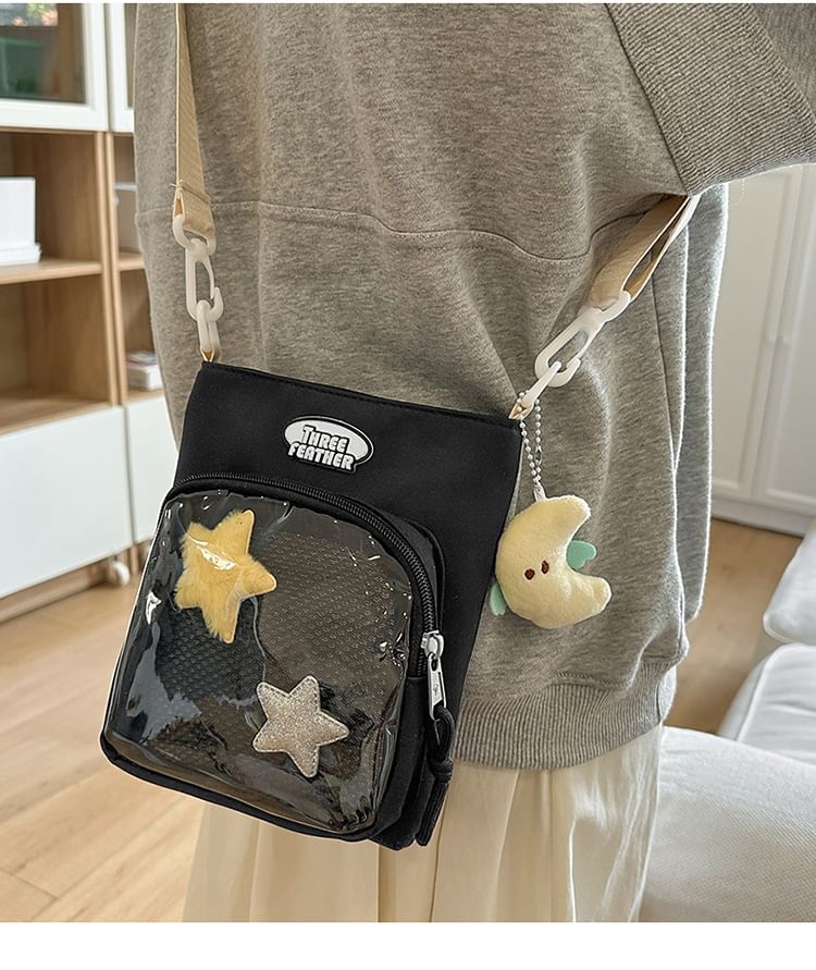 Multi-Pocket Crossbody Bag Lettering