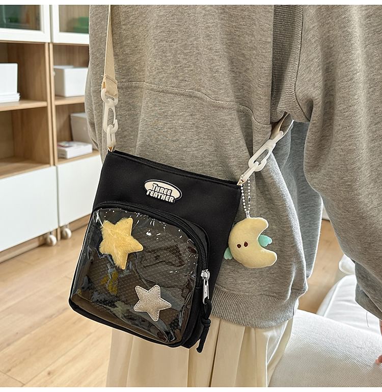 Multi-Pocket Crossbody Bag Lettering