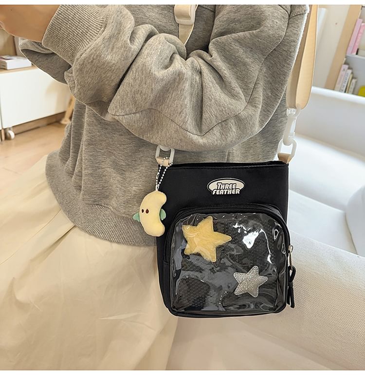 Multi-Pocket Crossbody Bag Lettering