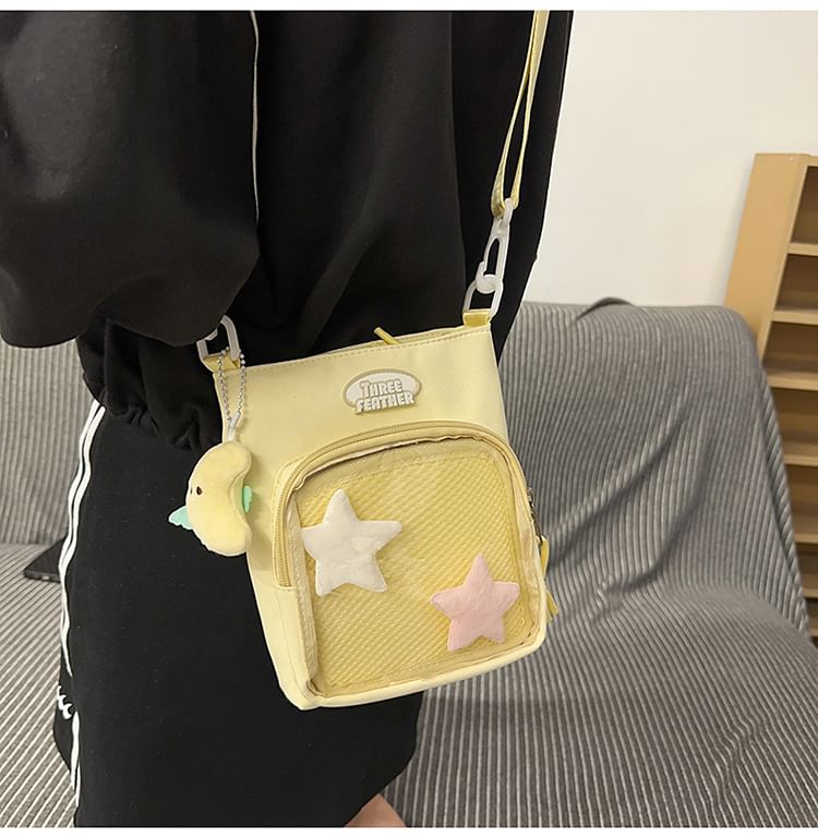 Multi-Pocket Crossbody Bag Lettering