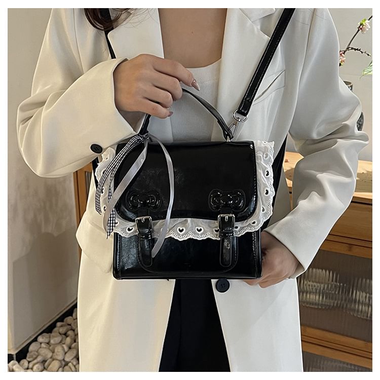 Lace Backpack Flap Bow Trim