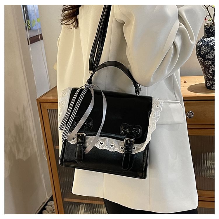 Lace Backpack Flap Bow Trim