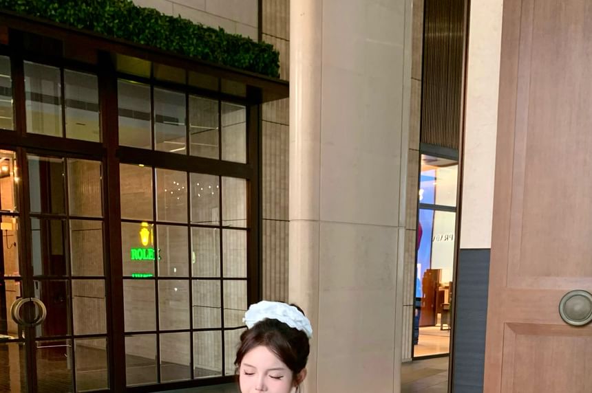 Button Tiered Satin High Panel Lace Pointelle V-Neck Camisole Shorts Plain Mesh Cardigan / Waist Top