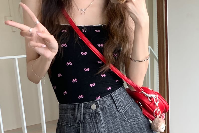 High Waist Denim Washed Shorts Fringe