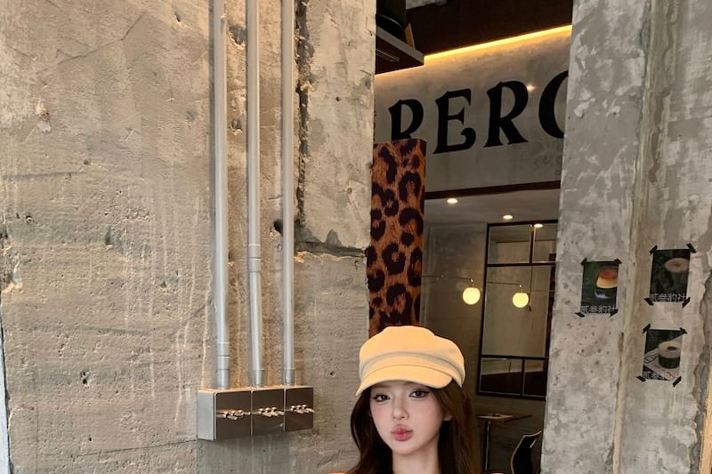 Bow Tube Lace Plain Ruffle Top