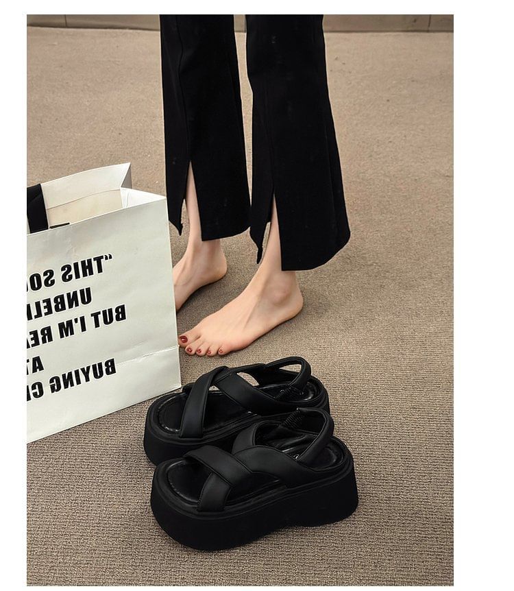 Slingback Platform Plain Sandals