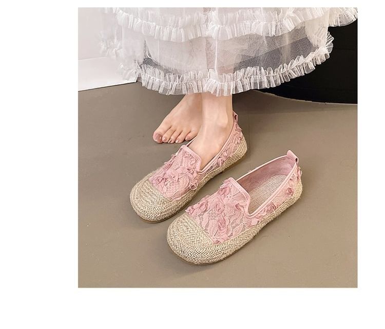Mesh Floral Slip-Ons Espadrille