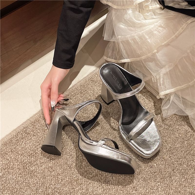 Sandals Heel Chunky Slide