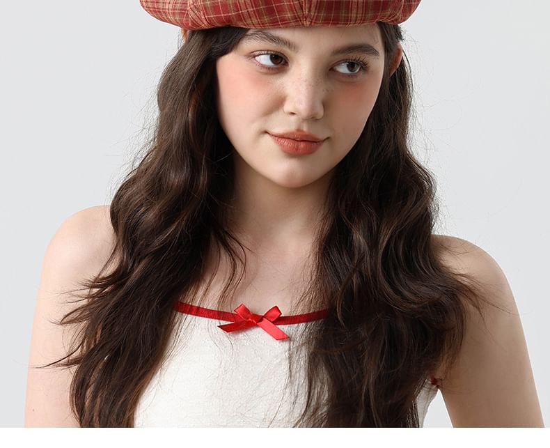 Applique Plaid Beret