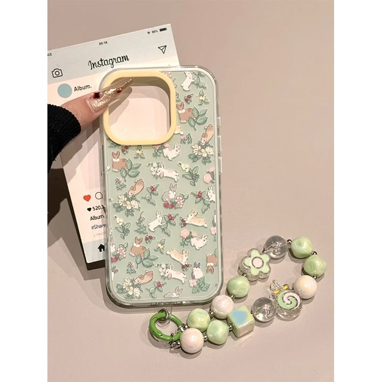 Strap Phone Case Rabbit Print / Set