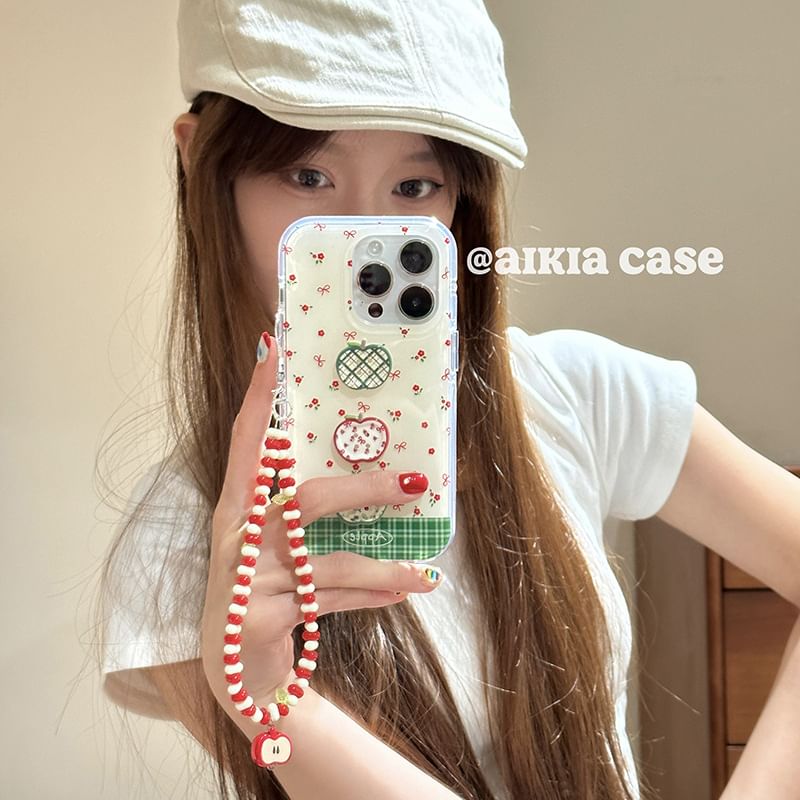 Case Strap Print / Beaded Floral Set Phone Apple