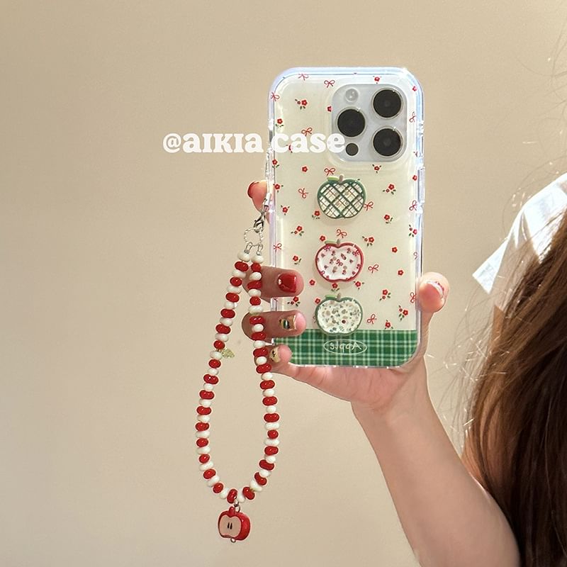 Case Strap Print / Beaded Floral Set Phone Apple