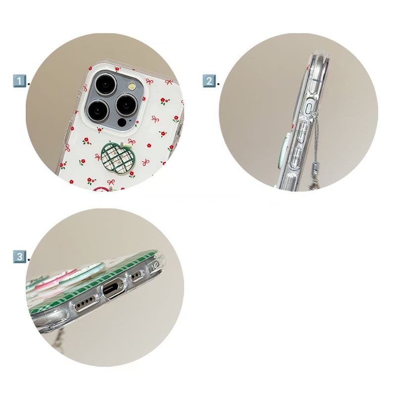 Case Strap Print / Beaded Floral Set Phone Apple