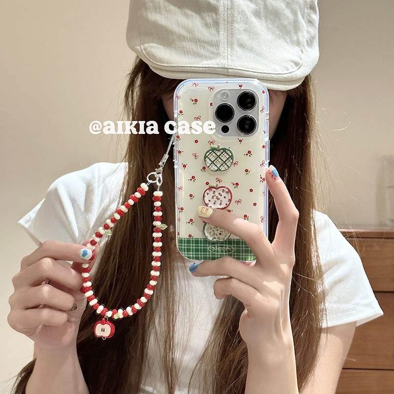 Case Strap Print / Beaded Floral Set Phone Apple