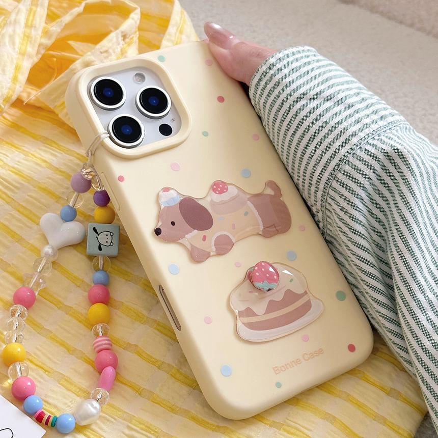 / Case Bead Set Phone Dog Strap Print