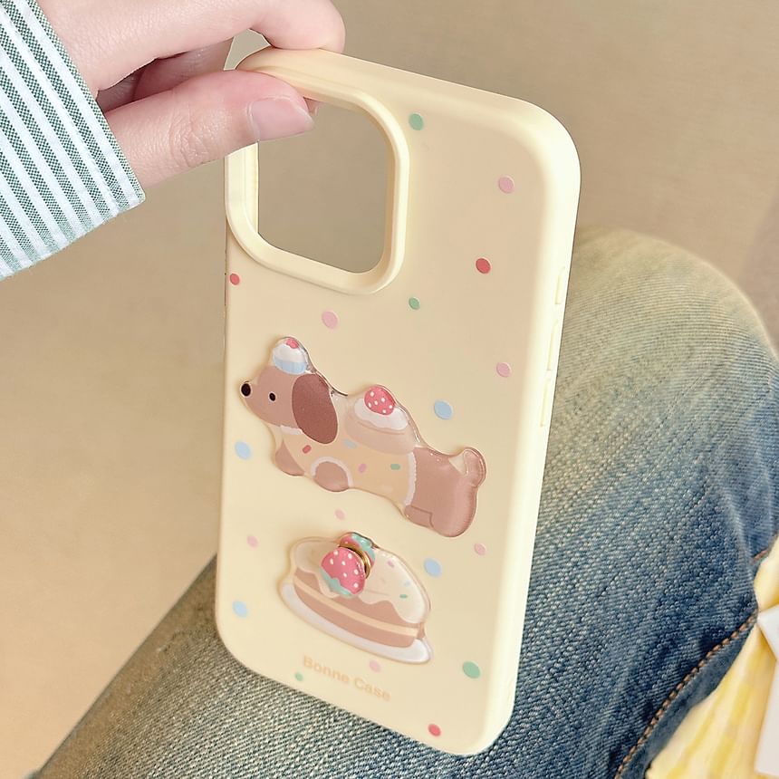 / Case Bead Set Phone Dog Strap Print
