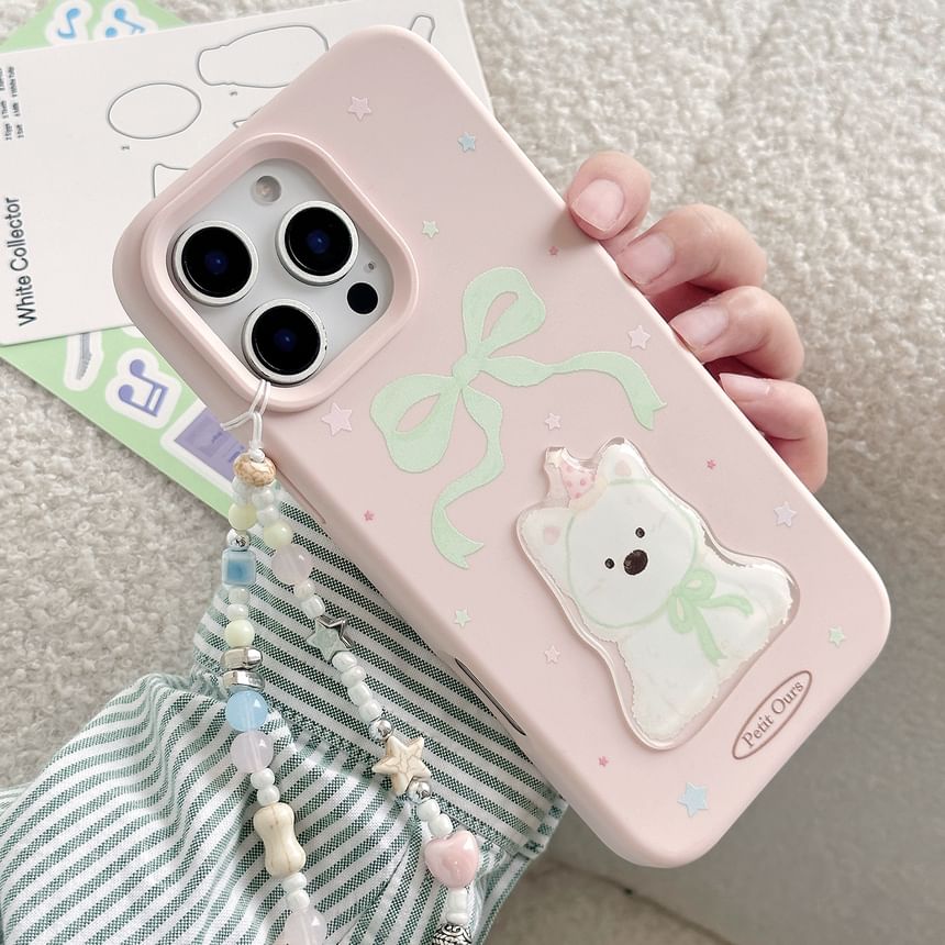 / Print Case Strap Phone Set Dog Bead