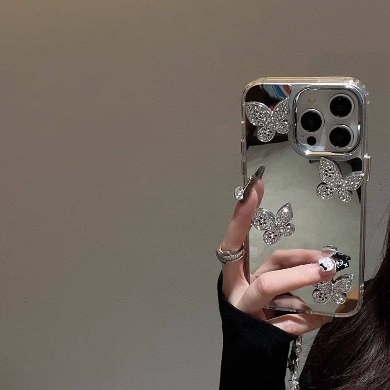 Adhesive Decoration Case Butterfly Strap Phone Set Mirrored with /