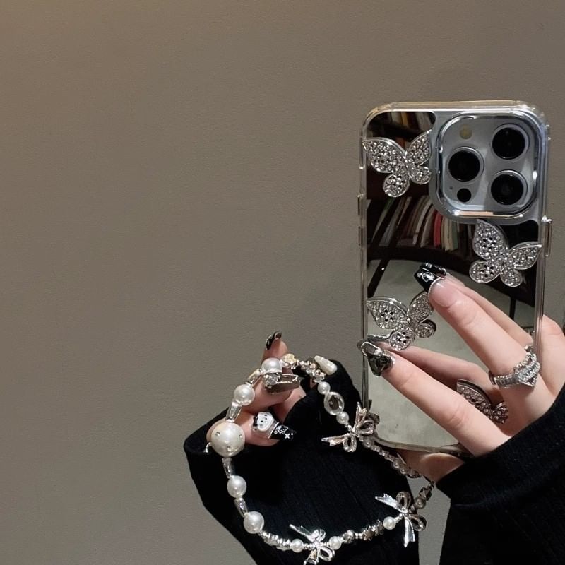 Adhesive Decoration Case Butterfly Strap Phone Set Mirrored with /